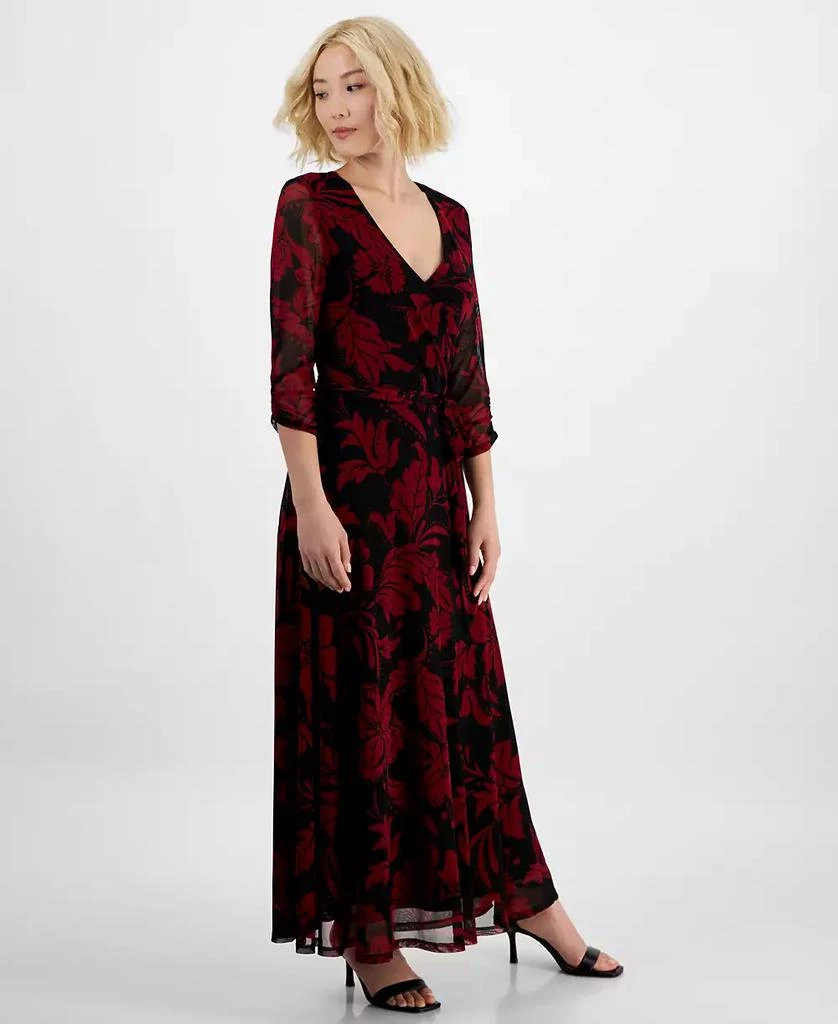 JAMIE & LAYLA Petite 3/4-Sleeve Faux-Wrap Maxi Dress 3