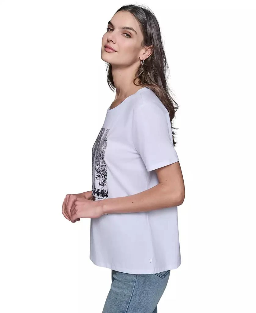 Karl Lagerfeld Paris Women's Embellished Paris Scene Graphic T-Shirt 5