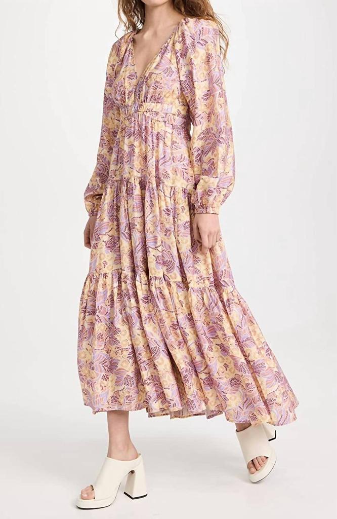 A.L.C. Iman Maxi Dress In Canary/iris Multi Floral