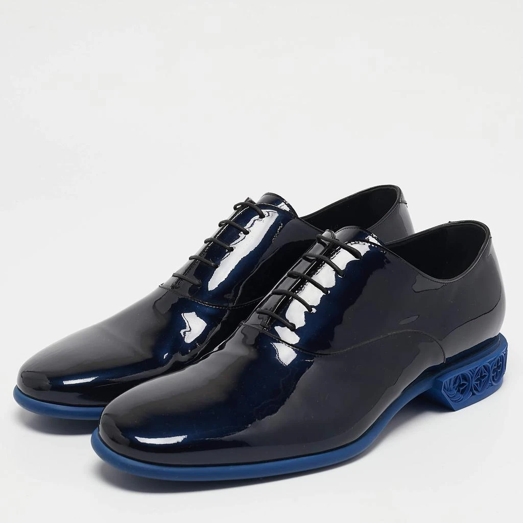 Louis Vuitton Louis Vuitton Blue/Black Ombre Patent Leather Lace Up Oxfords Size 44 2