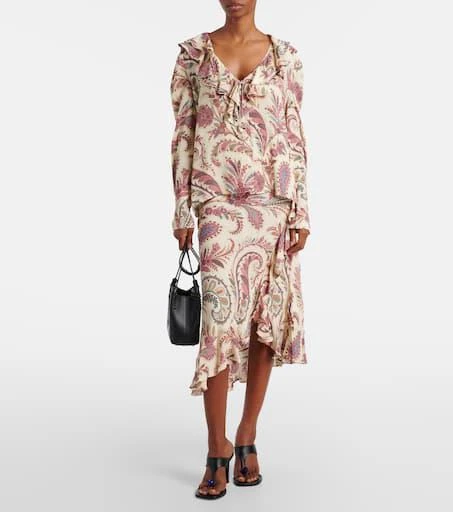 ETRO Printed ruffled blouse 2