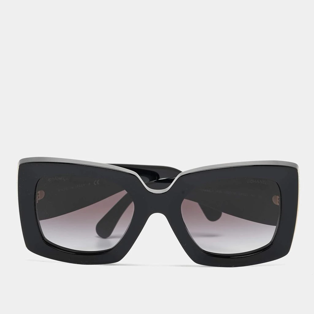 Chanel Chanel Black/Gold Gradient 5435 CC Metal Rectangular Sunglasses 1