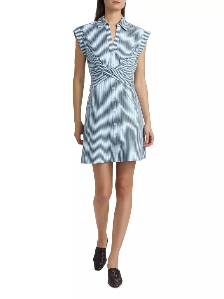 VERONICA BEARD Nagano Striped Stretch Cotton Shirtdress 2