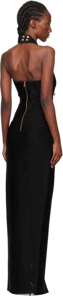 Balmain Black Halter Neck Knit Maxi Dress 3
