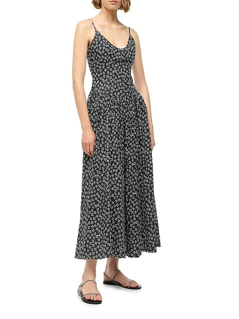 Staud Dena Floral Stretch Cotton A-line Dress 3