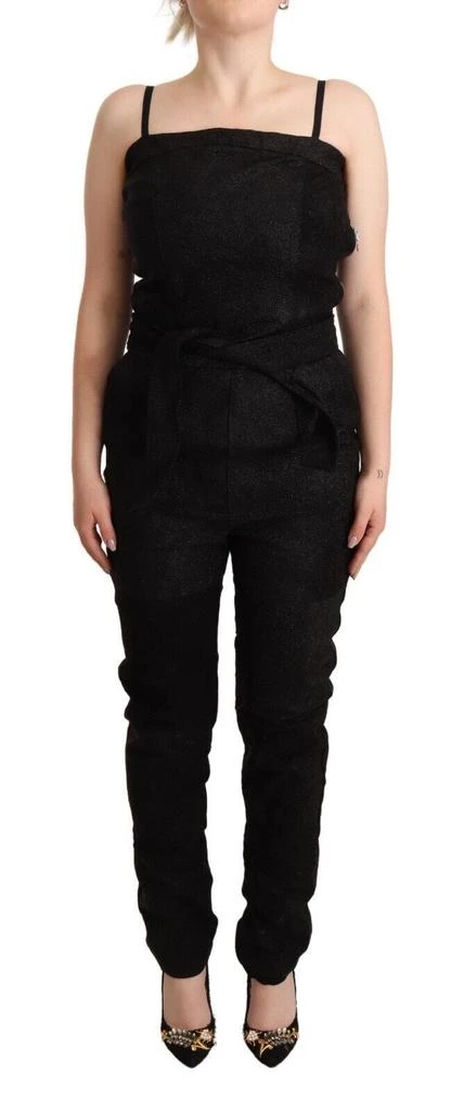 La Maison du Couturier Black Spaghetti Strap Jumpsuit Dress 1