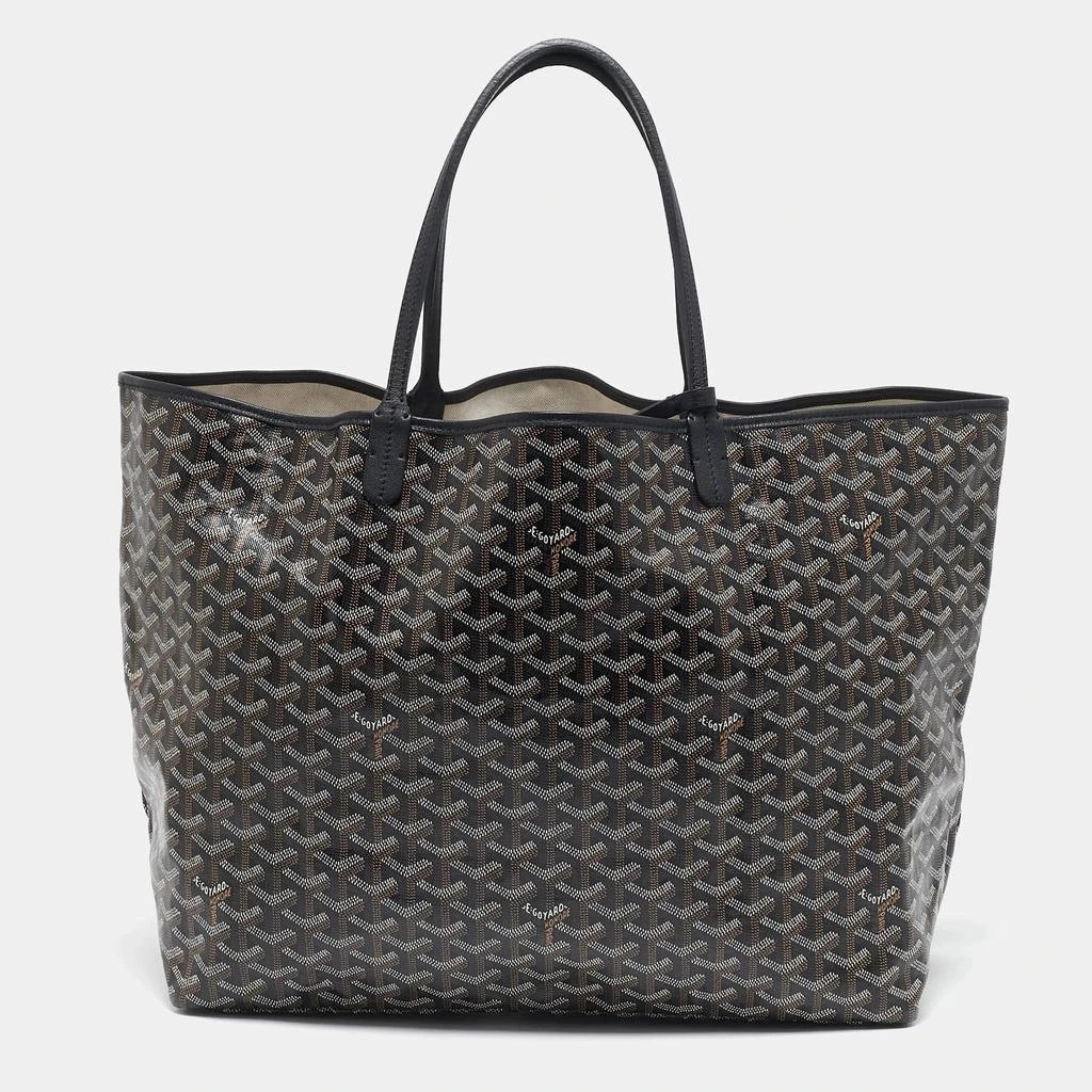 Goyard Goyard Black Goyardine Coated Canvas and Leather Saint Louis GM Tote 4