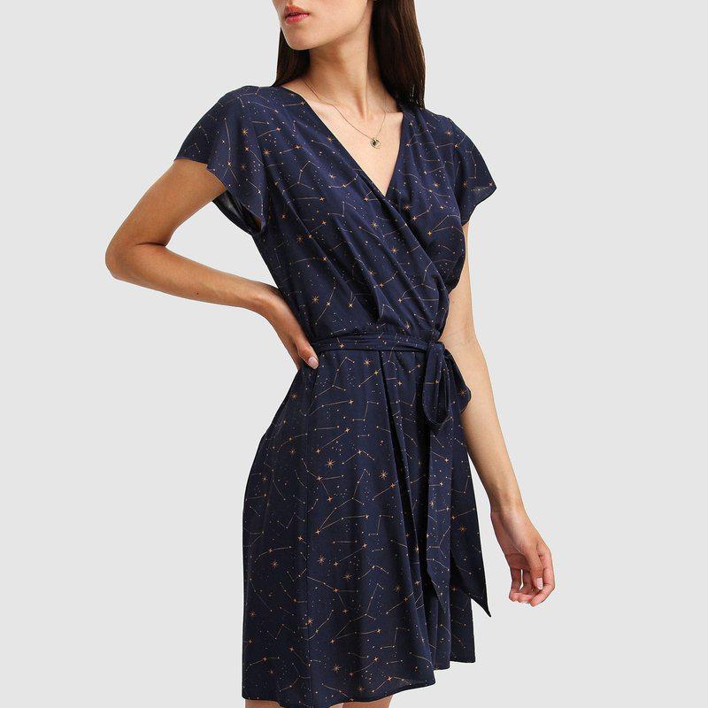 Belle & Bloom I'm The Star Wrap Dress Navy