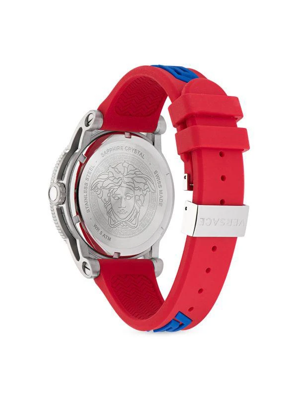 Versace V-Palazzo 43MM Stainless Steel & Silicone Strap Watch 3