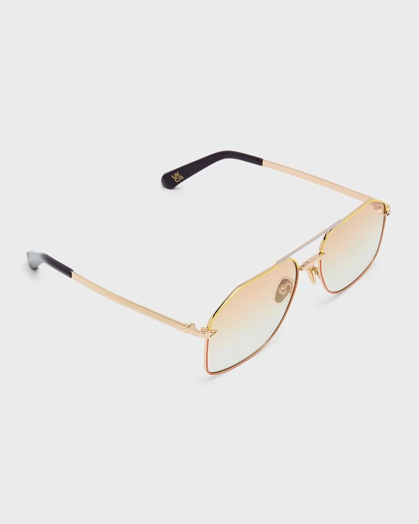 Karen Walker Geometric Nickel & Plastic Aviator Sunglasses 1