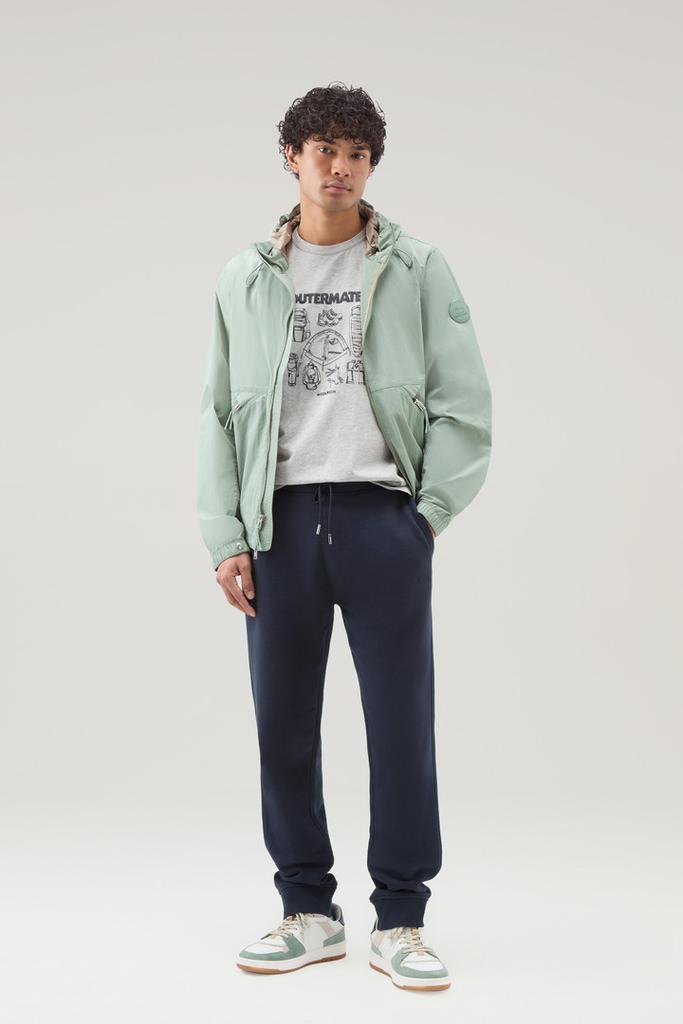 Woolrich Sweatpants in Brushed Cotton Fleece - Men - Gray
