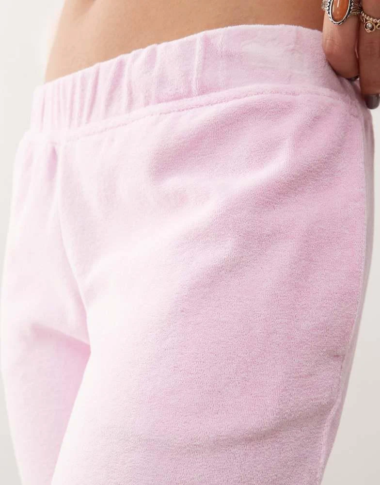 Monki Monki terry flared jogger in pink 3