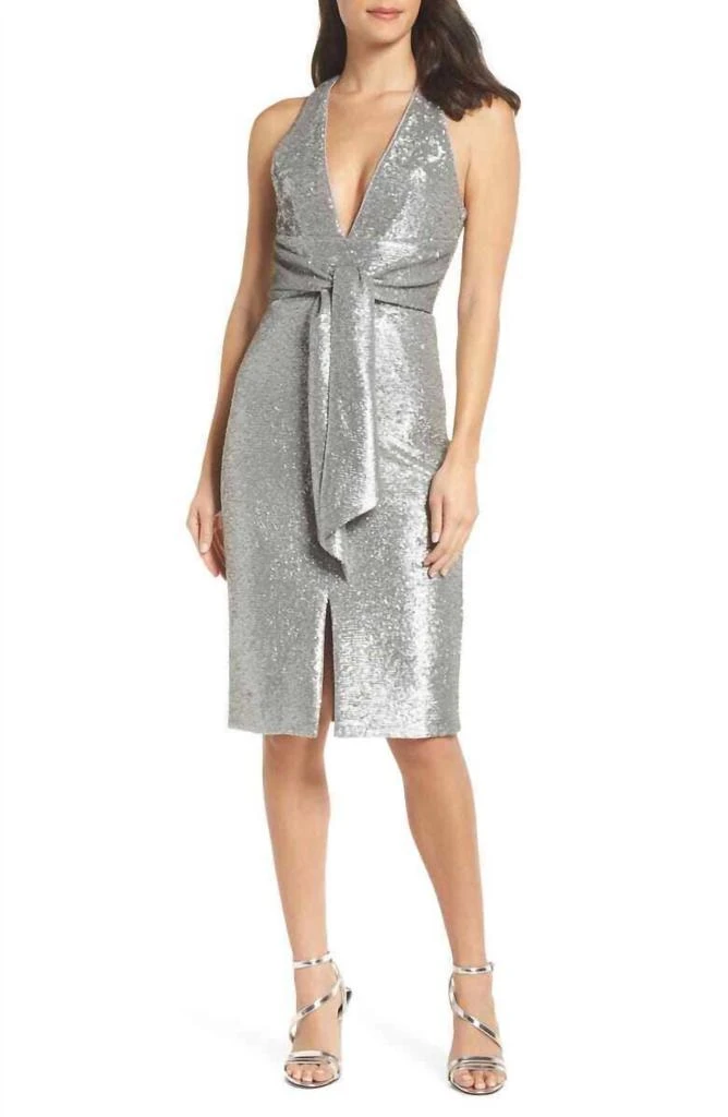 Harlyn - Plunge Neck Matte Sequin Sheath Dress  On Sale Now with Up to 51%  Off | Discover Exclusive Deals & Savings at BeyondStyle  Authentic Harlyn  women > dresses >