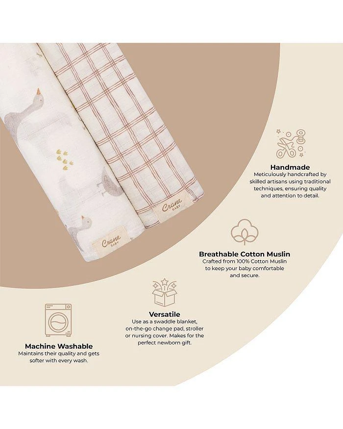 Crane Baby Swaddle Set, 2 Pack 4