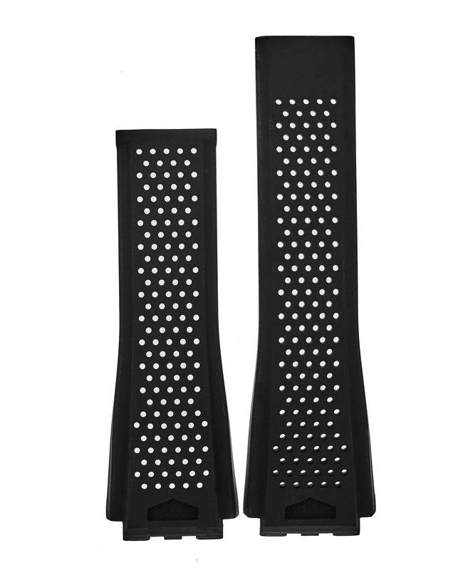 TAG Heuer Tag Heuer Carrera 22mm Black Perforated Rubber Men's Strap FT6044 1