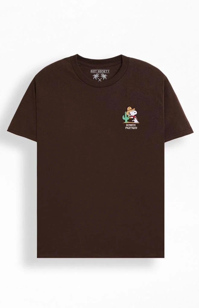 Riot Society Howdy Yall Peanuts Embroidery T-Shirt 1