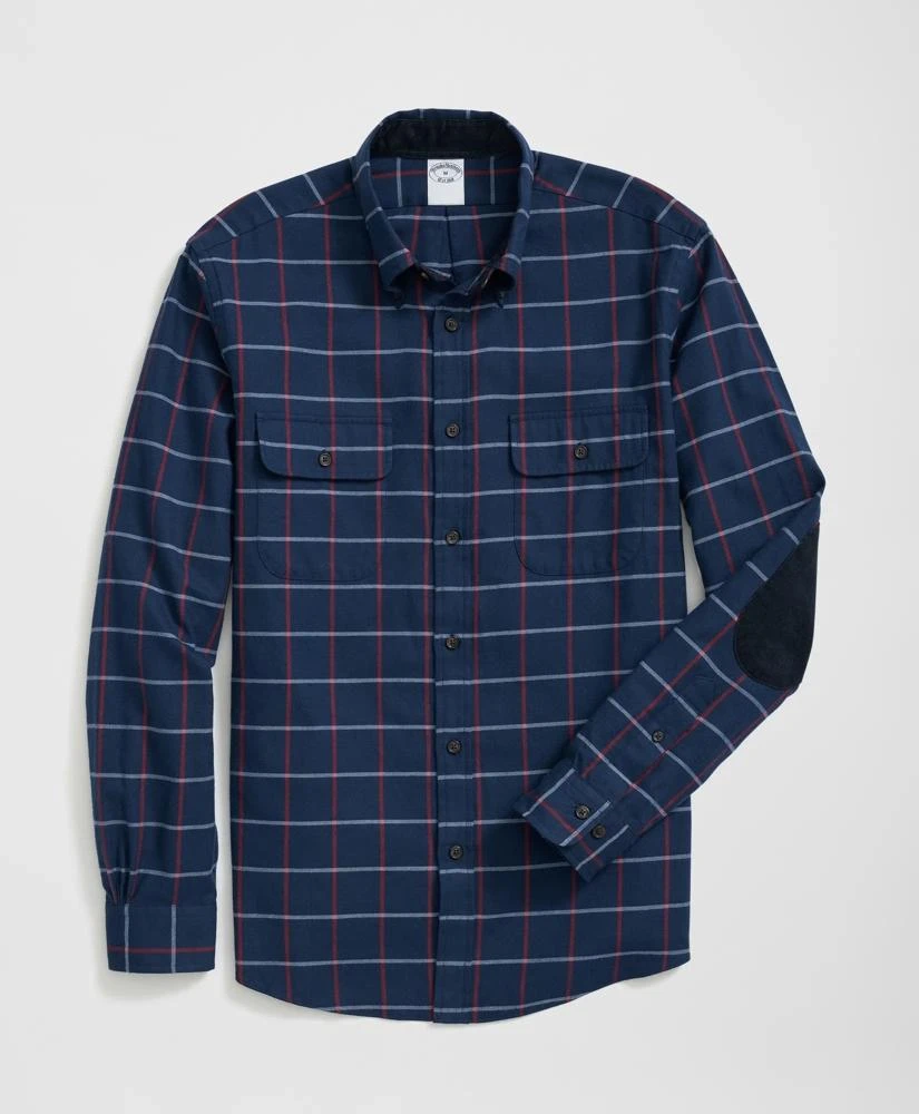 Brooks Brothers Cotton-Cashmere Sport Shirt in Windowpane Flannel 1
