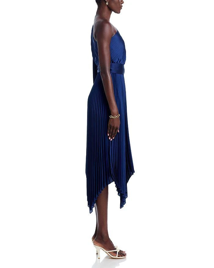 open lace back dress ASHLEYlauren 4691 One Shoulder Beaded Cocktail Dress