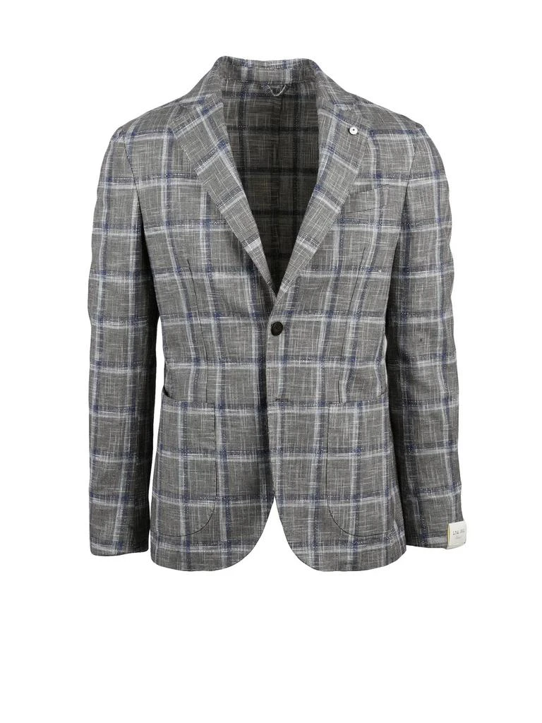 L.B.M. 1911 Grey Cotton Linen Silk Blazer Jacket