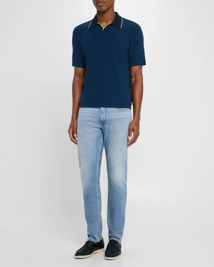 Rag & Bone Men's Sanford Ribbed Johnny Collar Polo Sweater 2