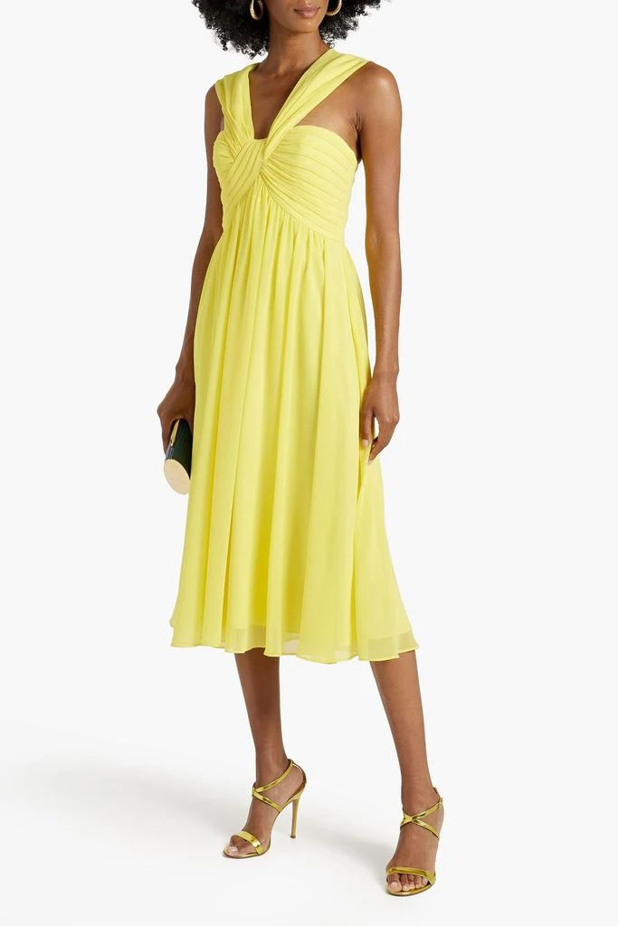 Badgley Mischka Pleated chiffon midi dress 2