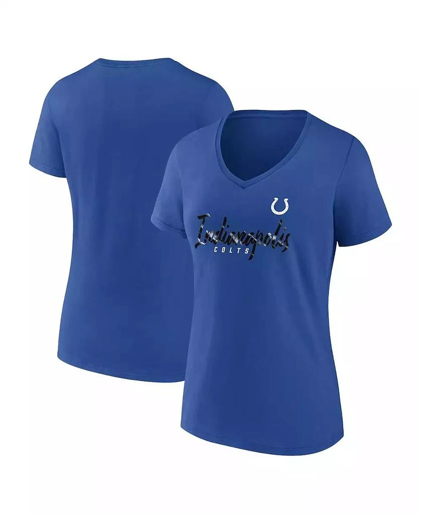 Fanatics Women's Royal Indianapolis Colts Shine Time V-Neck T-shirt 1
