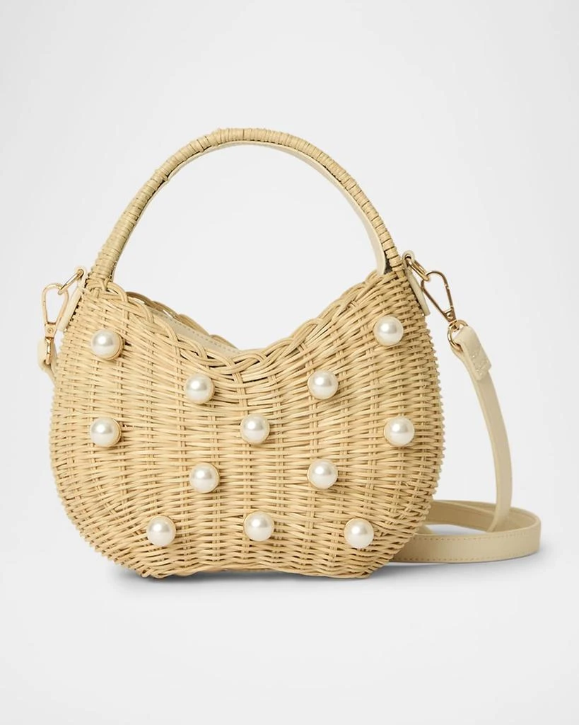 BTB Los Angeles Chloe Mini Pearly Rattan Top-Handle Bag 1