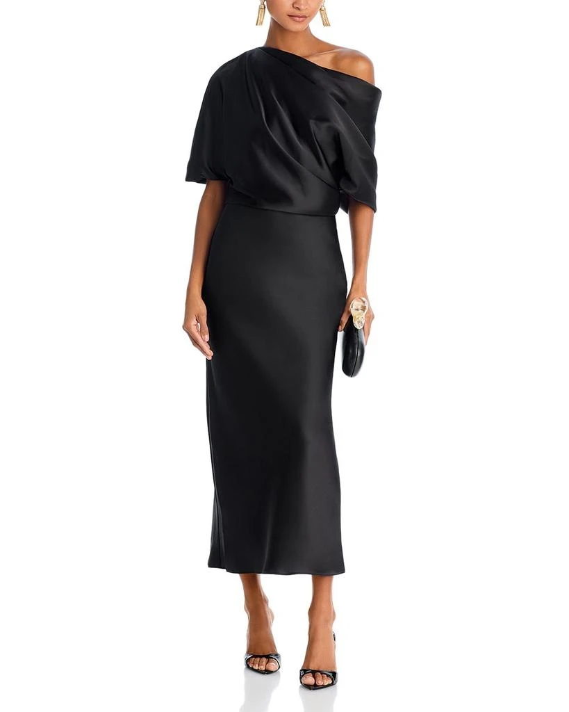 Amsale Draped Pencil Midi Dress 3
