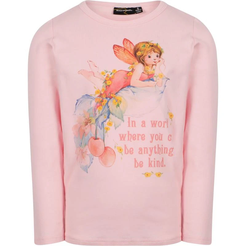 Rock Your Baby Fairy print long sleeved t shirt in pink 1