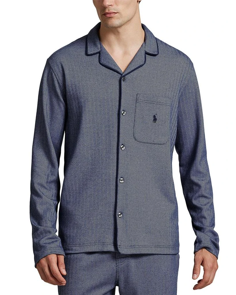 Ralph Lauren Jacquard Knit Herringbone Pajama Shirt 1