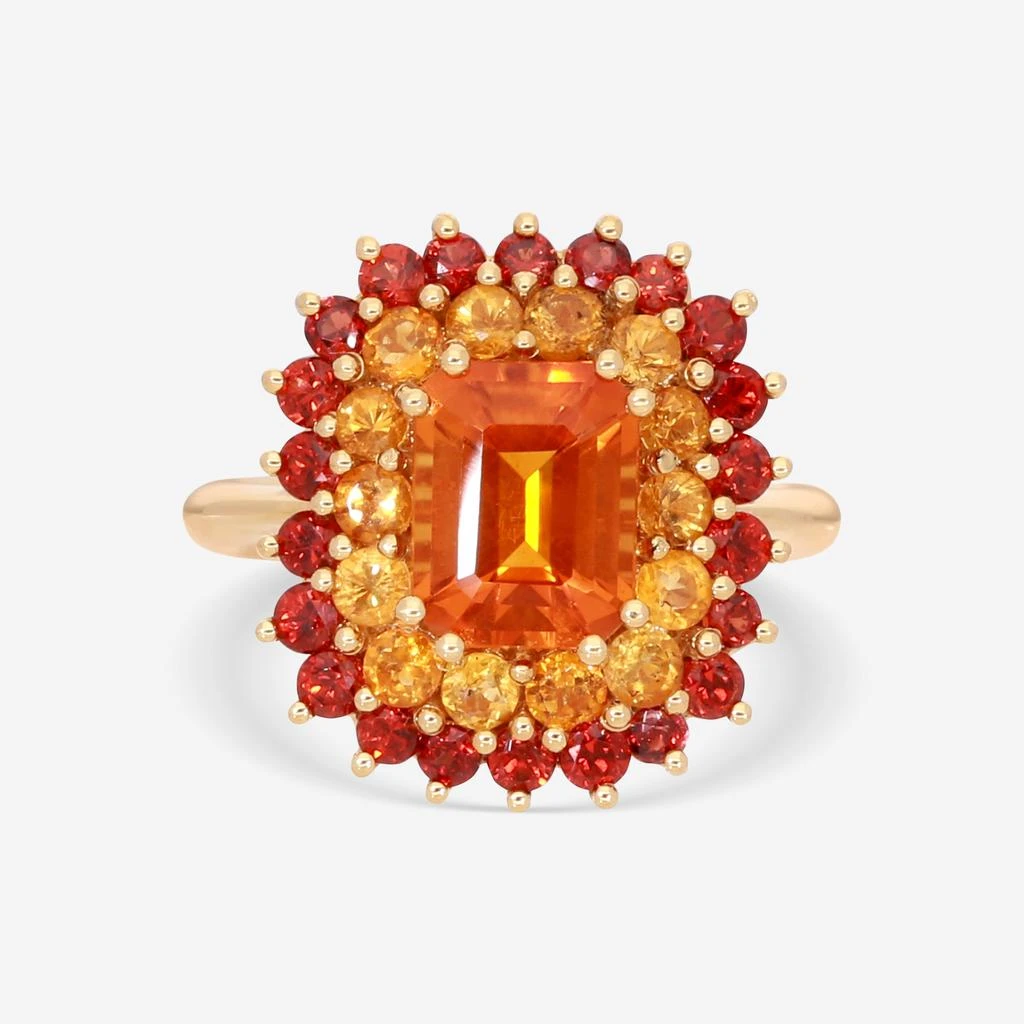 Giloro Giloro 18K Yellow Gold Citrine, Sapphire and Garnet Statement Ring Sz. 7 P4941-108C 1