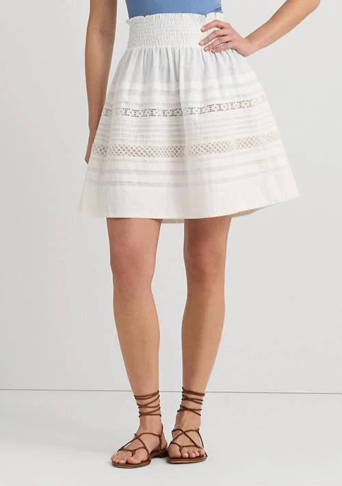 Ralph Lauren Ralph Lauren Lace Trim Cotton Broadcloth Mini Skirt 2