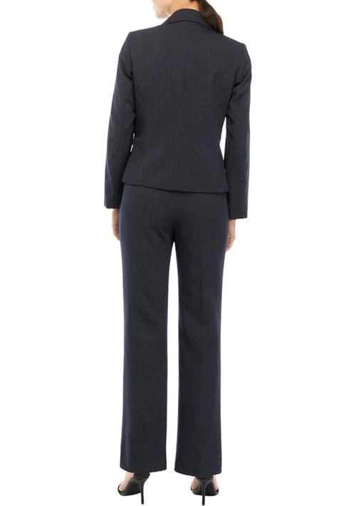 Le Suit Suit Womens Tonal Pinstripe Two Button Jacket And Pants Set 2