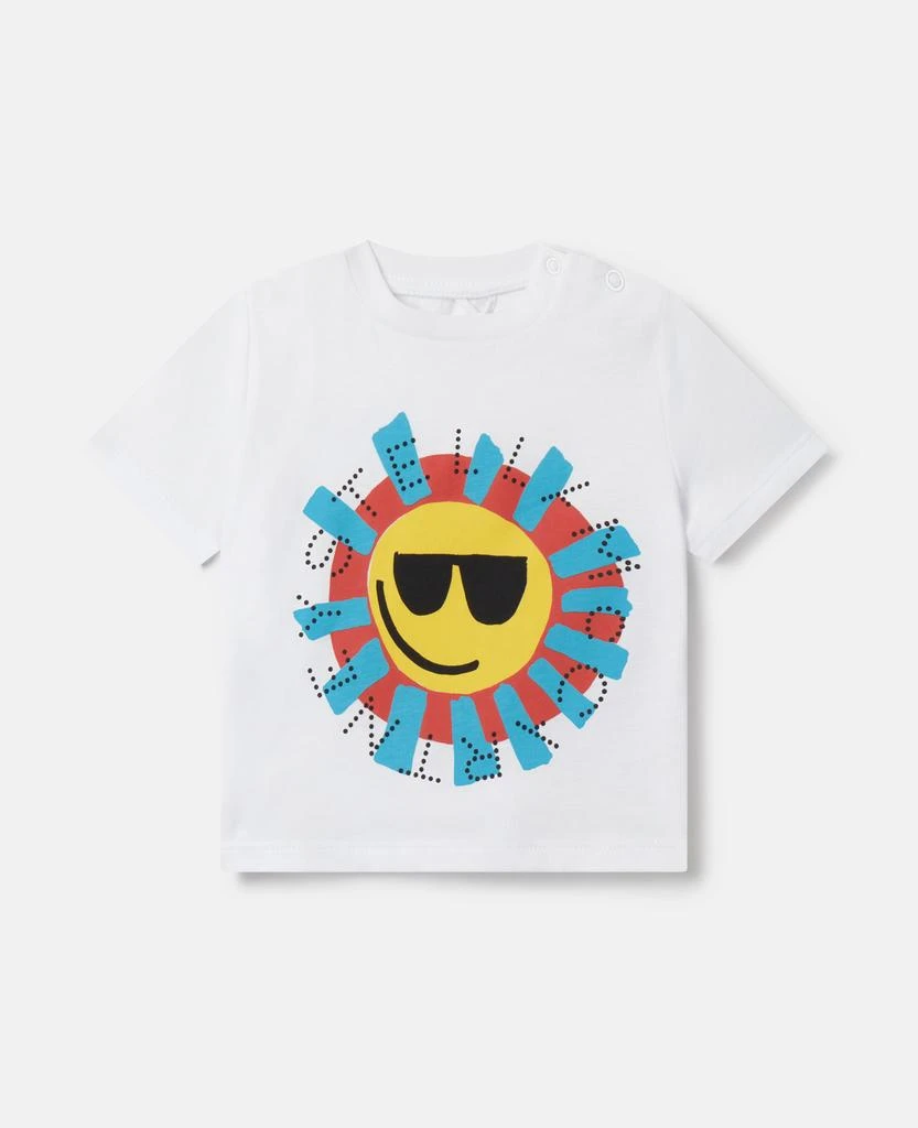 Stella McCartney Stella McCartney - Sunshine Face T-Shirt, Woman, White, Size: 9m 1