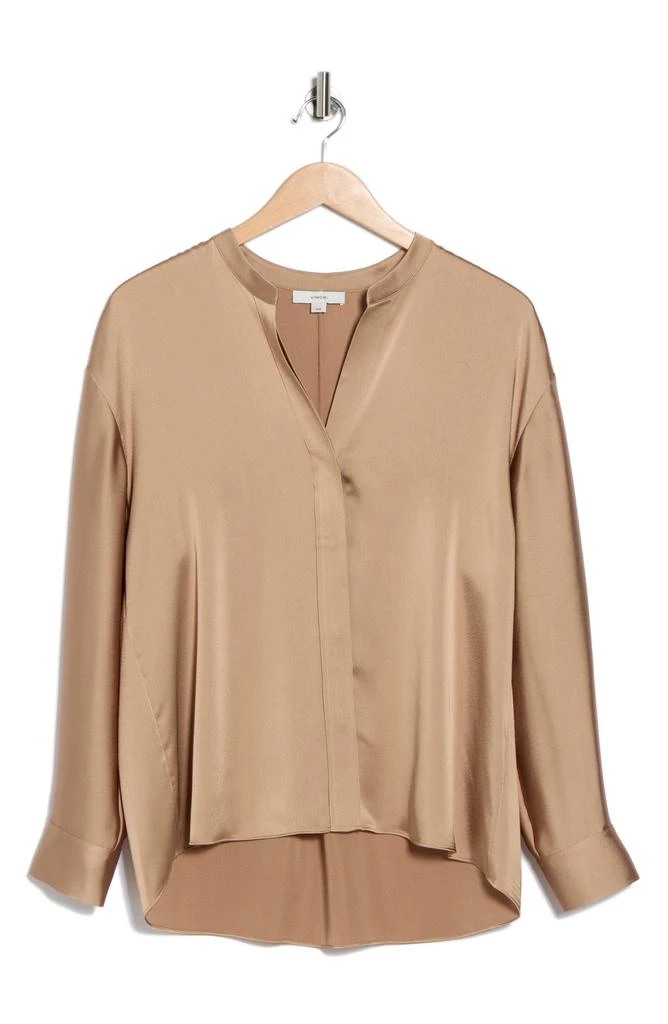 Vince Long Sleeve Satin Button-Up Shirt 3