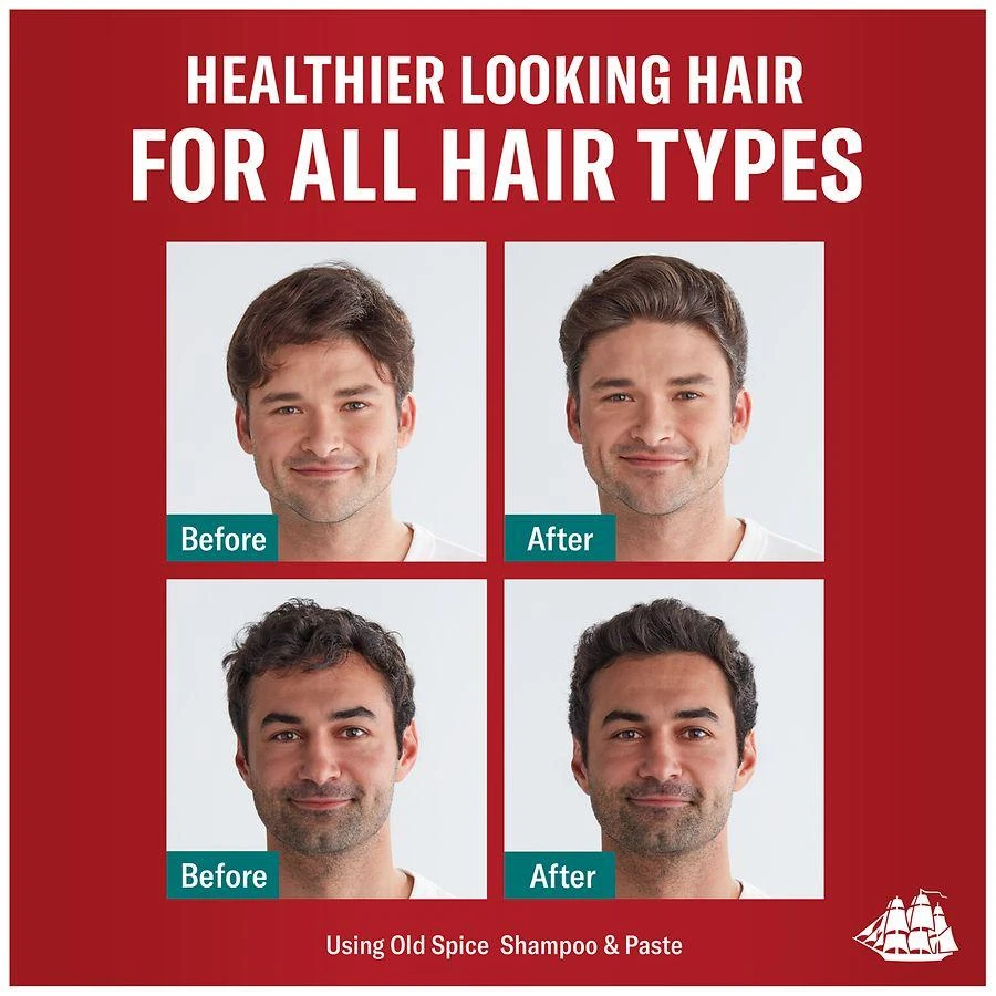Old Spice No-Poof Hair Styling Paste for Men, Medium-High Hold with Low Shine Coconut & Tropical Wood 3