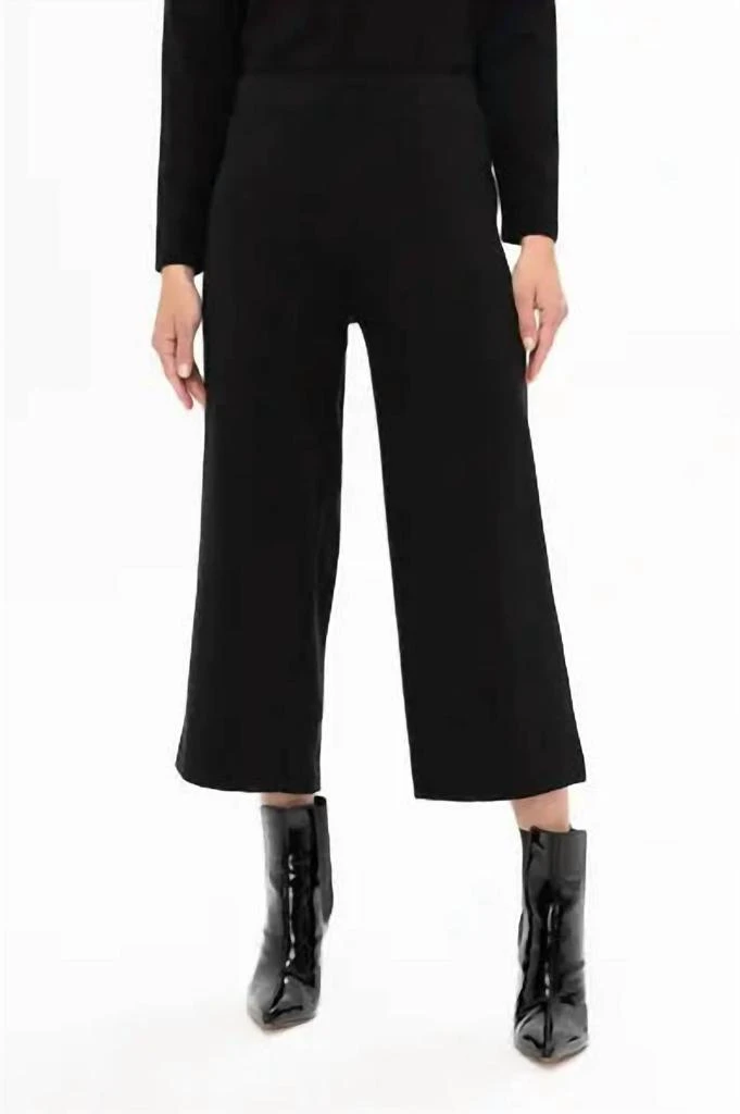 Renuar Women's Pull On Gaucho Pant In Black 1