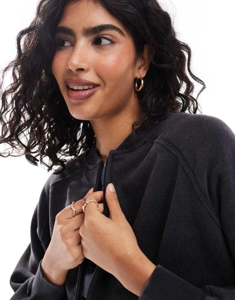 Cotton:On Cotton On lounge zip through fleece in washed black 3