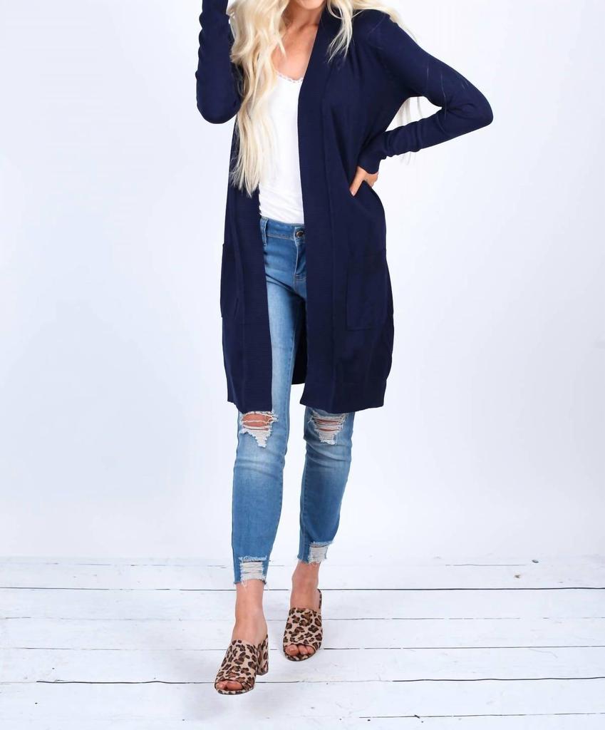 CIELO Boyfriend Cardigan In Navy