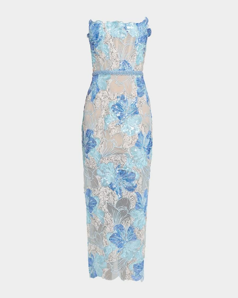 BRONX AND BANCO Jasmine Maraya Strapless Sequined Midi Dress 1