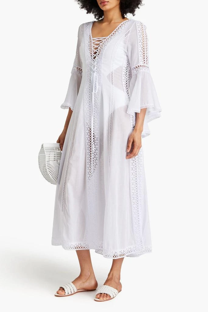 Charo Ruiz Ibiza Zia guipure lace-trimmed cotton-blend voile kaftan 2