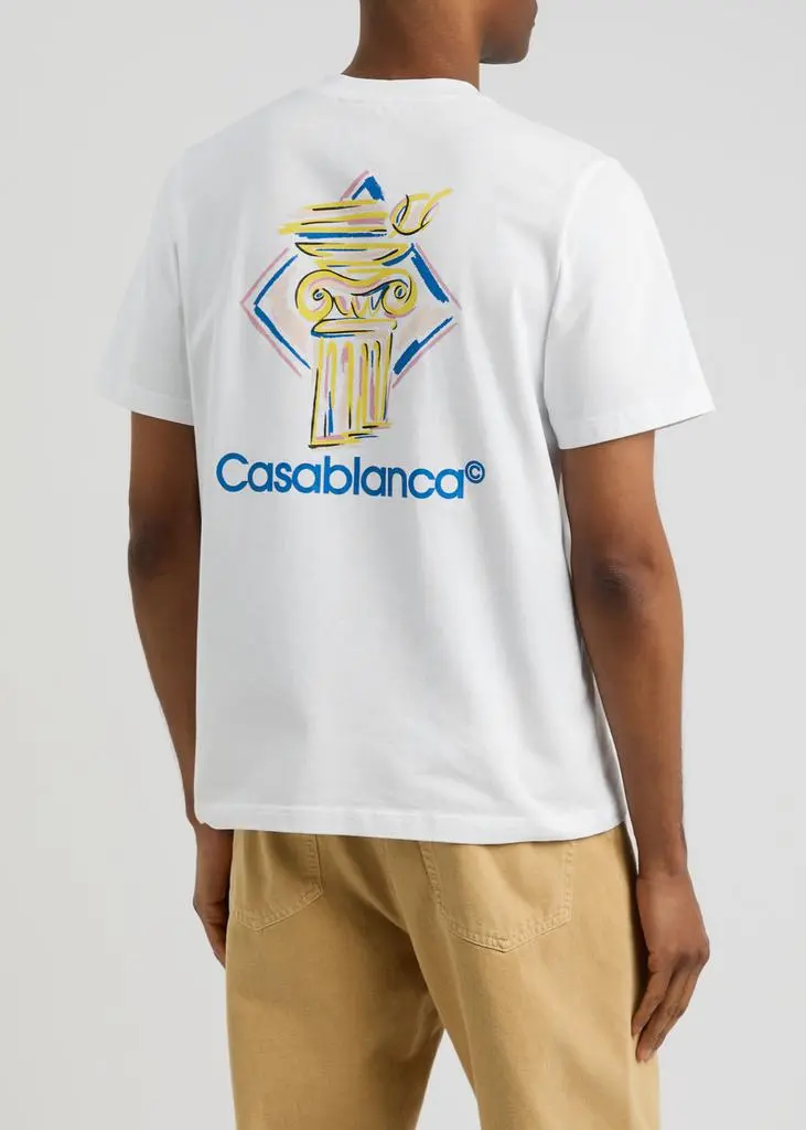 Casablanca Diamond Column printed cotton T-shirt 3