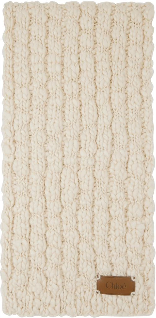 Chloé Off-White Extra Fine Wool & Silk Scarf 1