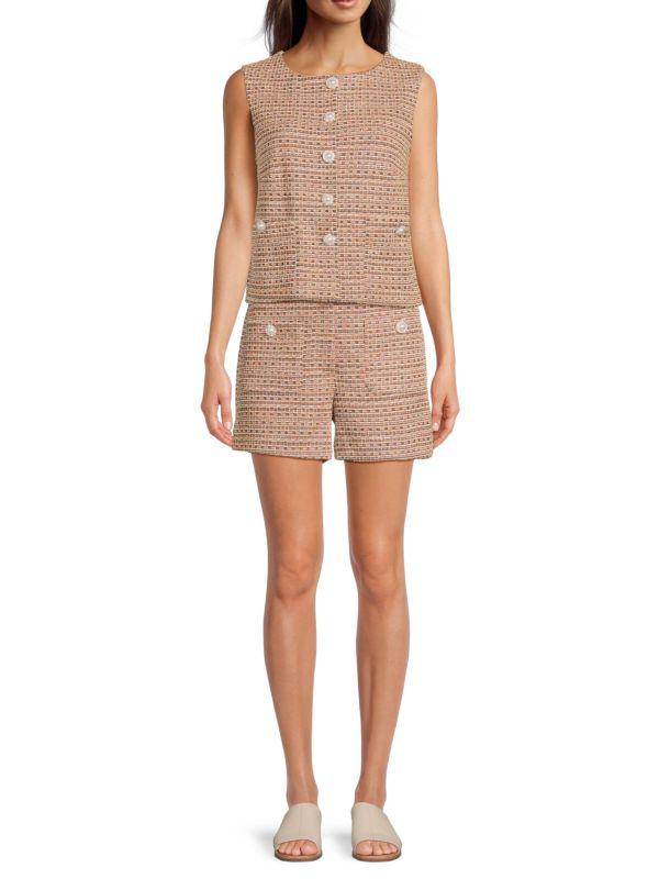 Lea & Viola ​Tweed Button-Front Vest
