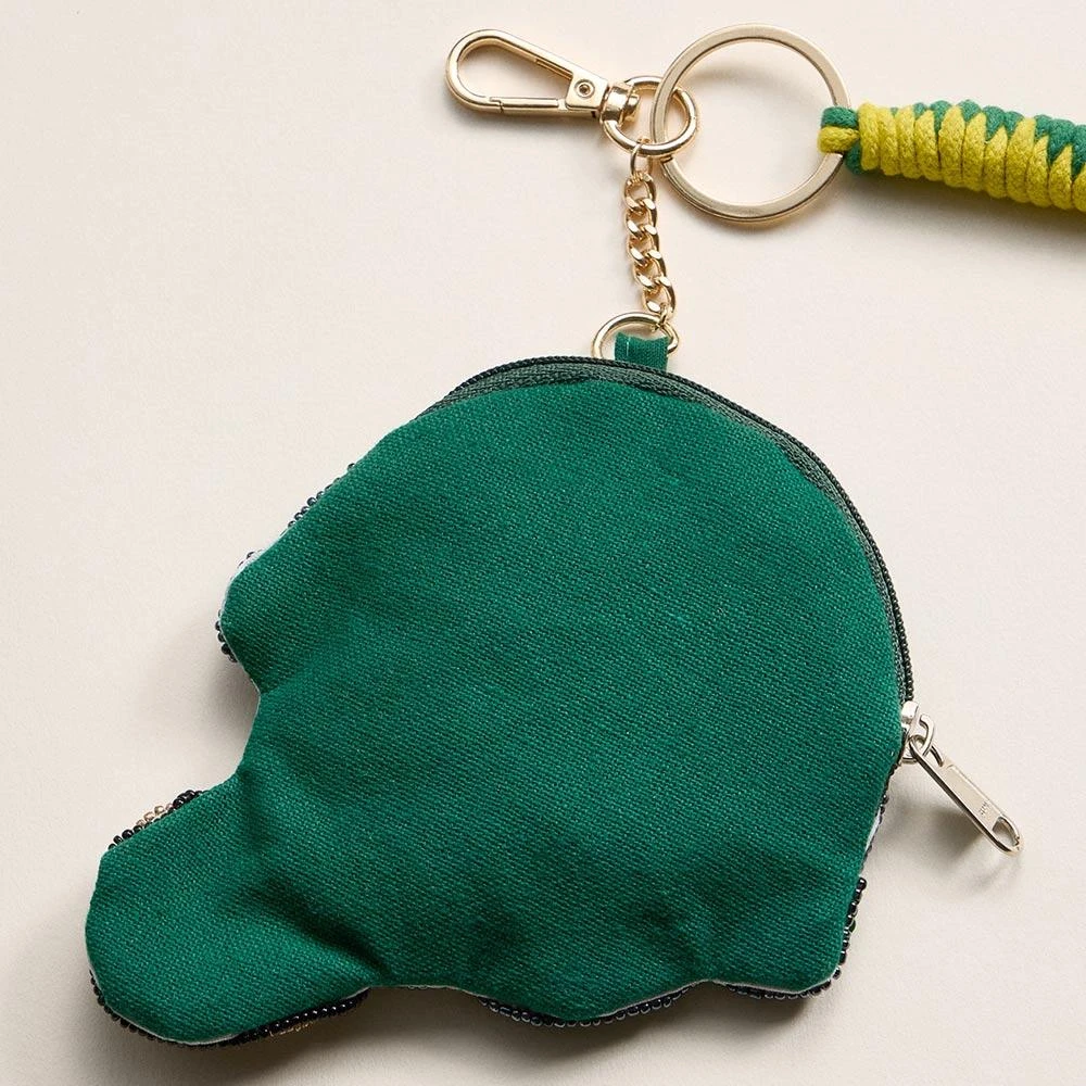 FASHNZFAB OREGON GAME DAY Football Helmet Sequin Seed Beaded Knot Keychain Mini Pouch Bag 4