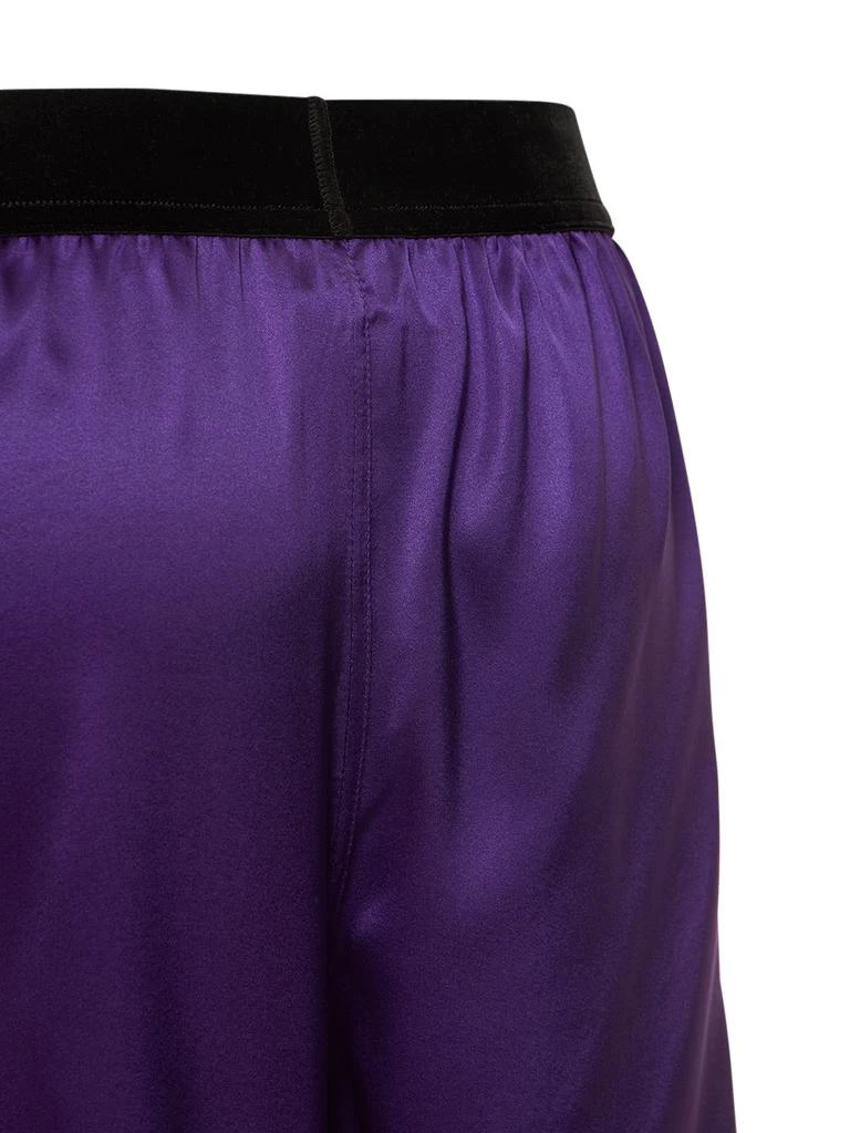 Tom Ford Logo Silk Satin Mini Shorts 6