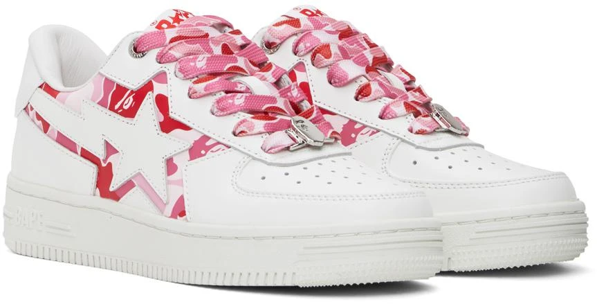 Bape White & Pink STA Icon ABC Camo Sneakers 4