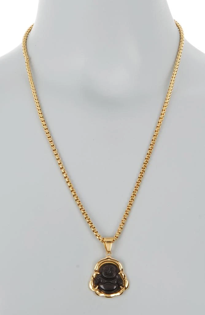 EYE CANDY LOS ANGELES Men's Leo Buddha Pendant Necklace 2