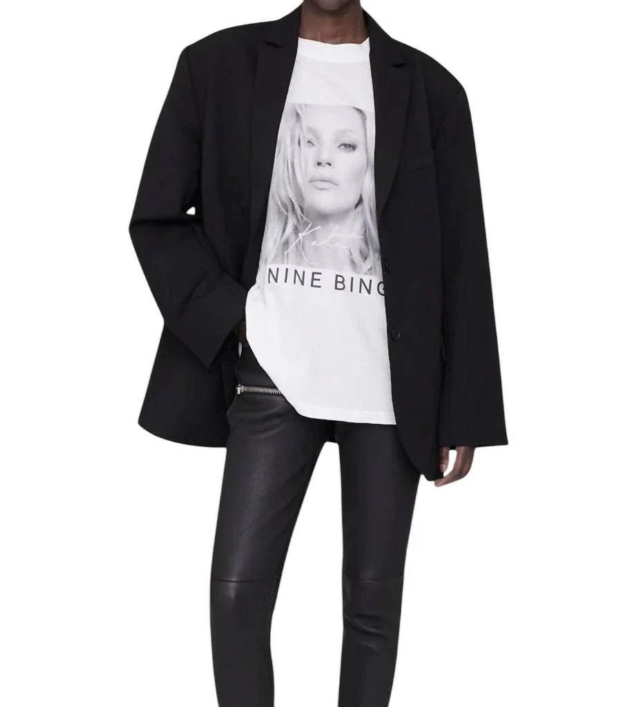 ANINE BING Avi Tee Top In White Kate Moss 1