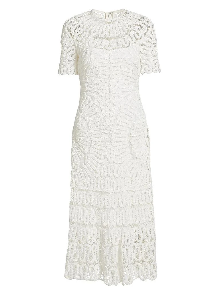 SIMKHAI Lorelai Crocheted Crewneck Midi-Dress 1